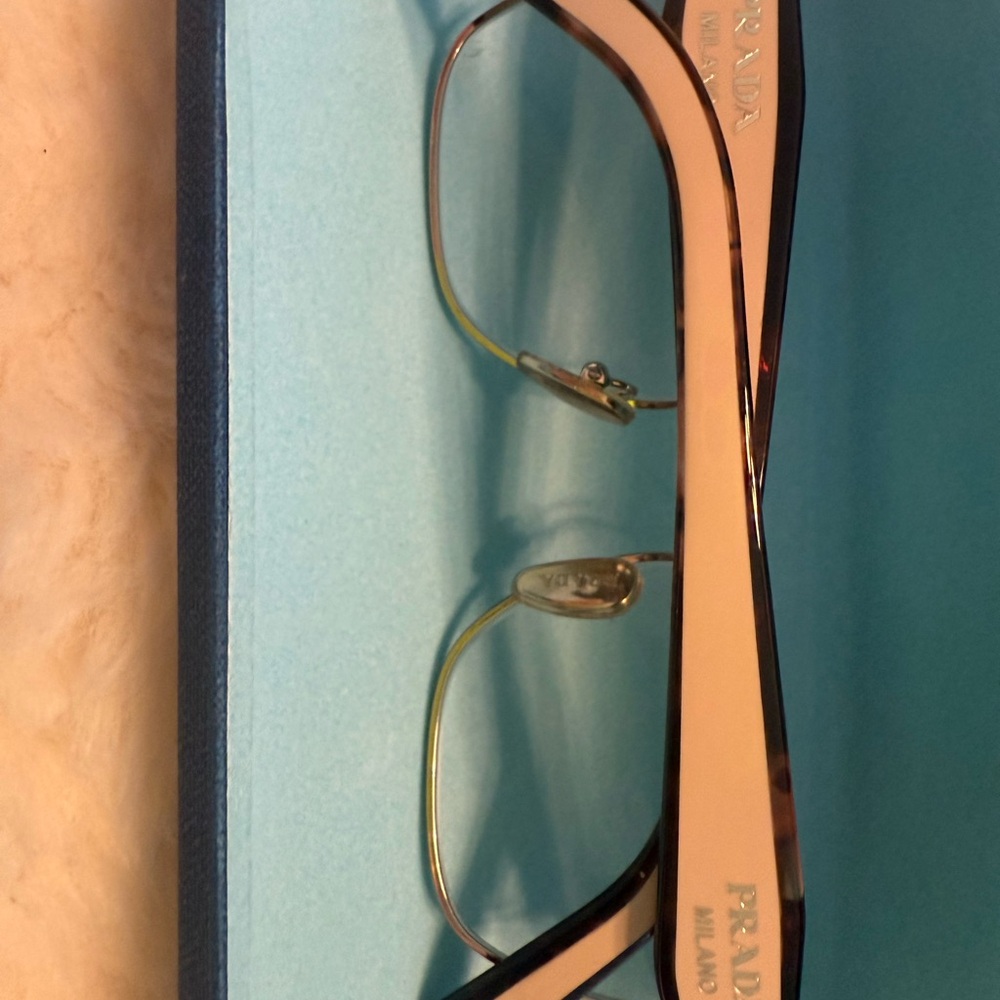 Prada Black and Gold Frame Glasses